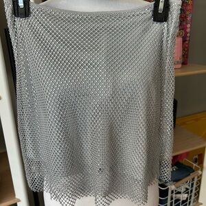 WeWoreWhat. Elegant Silver Mesh Skirt. Size 2. NWT